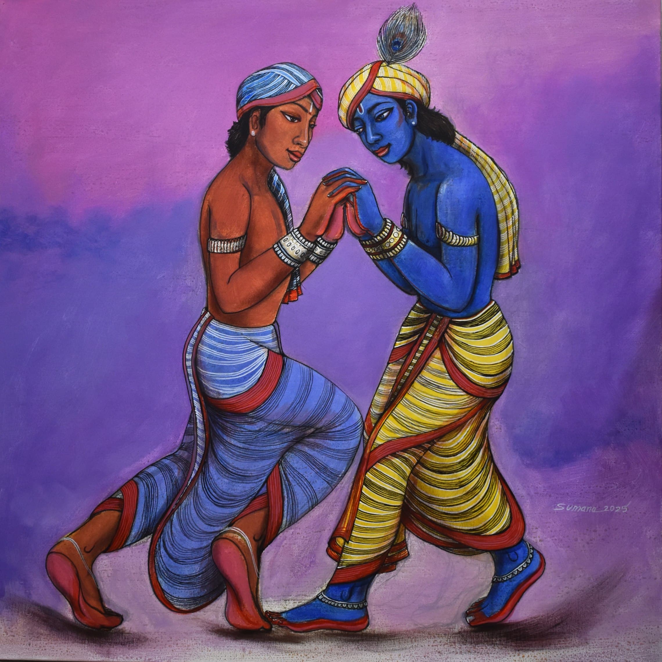 Balram and Krishna by Sumana Dey